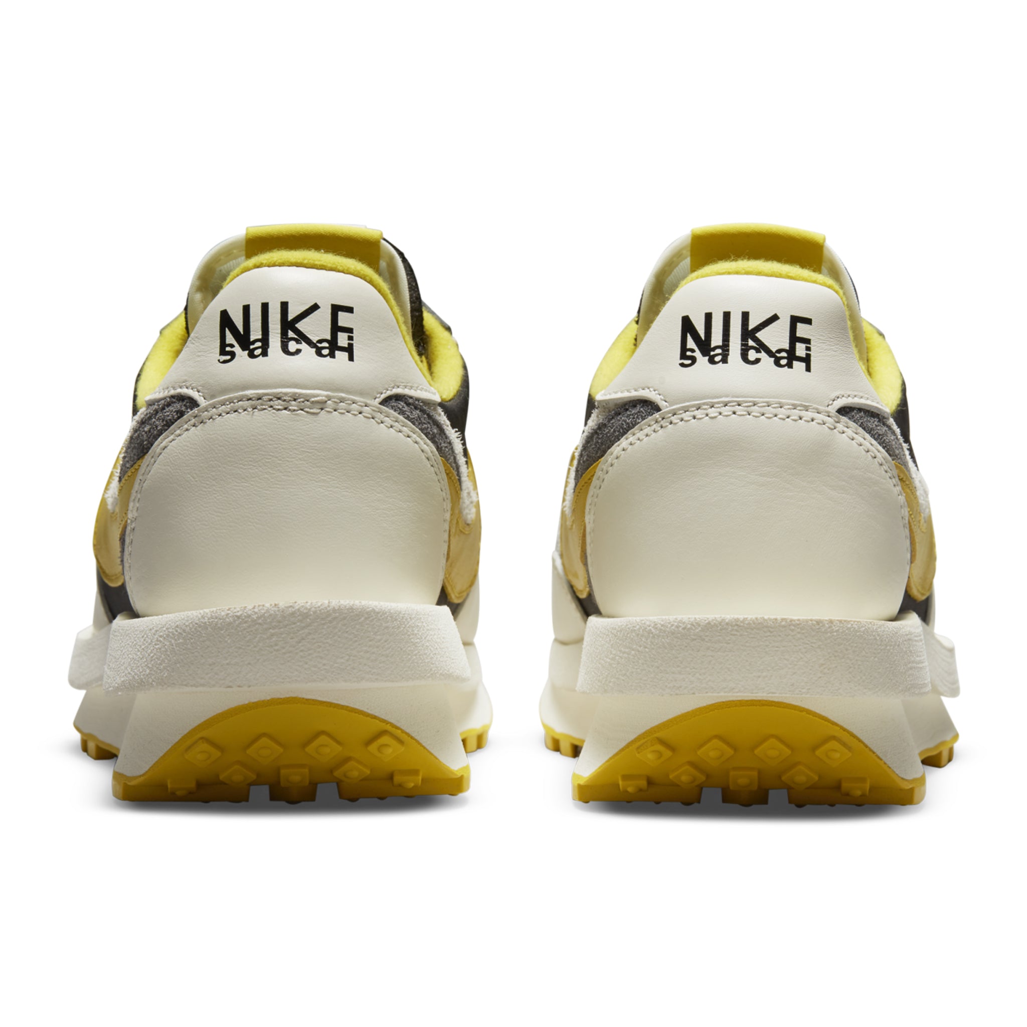 Back view of Nike x Sacai LD Waffle Undercover Black Bright Citron DJ4877-001